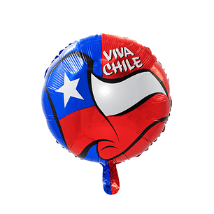 Globos Metalizado Viva Chile Redondo Fiestas Patrias