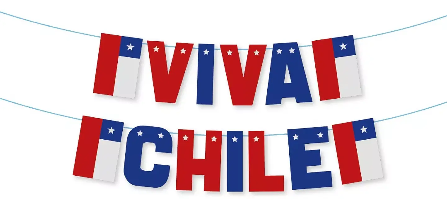 Guirnalda Fiestas Patrias Viva Chile Bandera Chile 2
