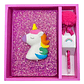 Agenda Escolar + Lápiz Peluche - Diseño Unicornio Blanco - Miniatura 1