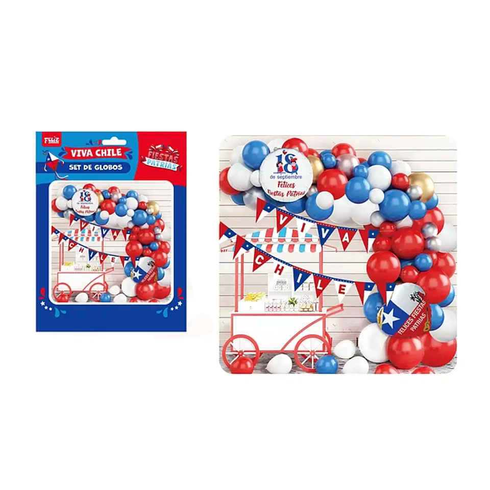 Set Globos Fiesta Patrias Decoración Viva Chile 1