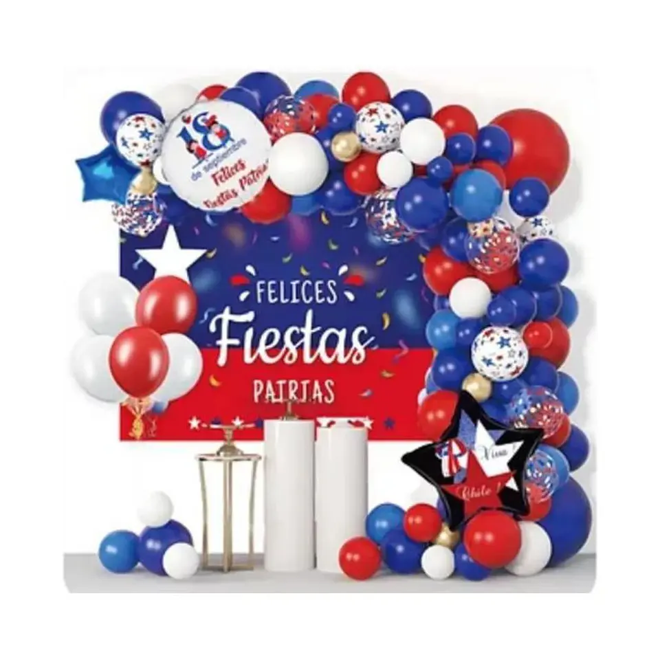 Set De Globos Felices Fiesta Patria Decoración Viva Chile 1