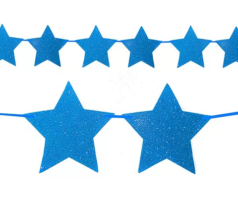 Guirnalda Estrella Celeste 15 Piezas fiestas Patrias X 1u