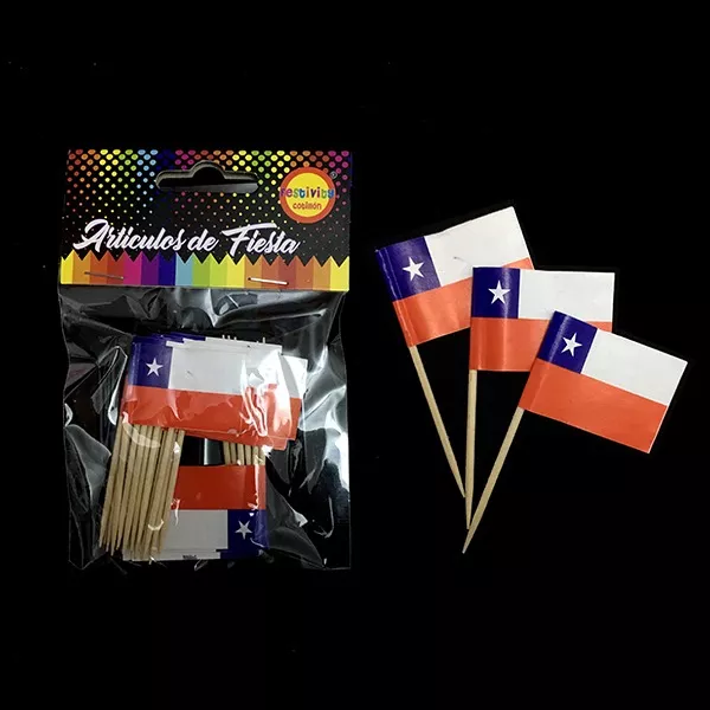 25 mondadientes Pinchos Madera Fiestas Patrias Chile X24 U 2