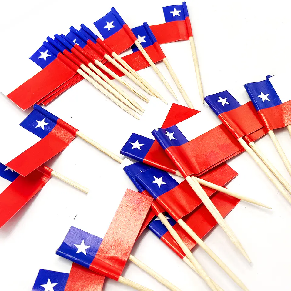 25 mondadientes Pinchos Madera Fiestas Patrias Chile X24 U 3