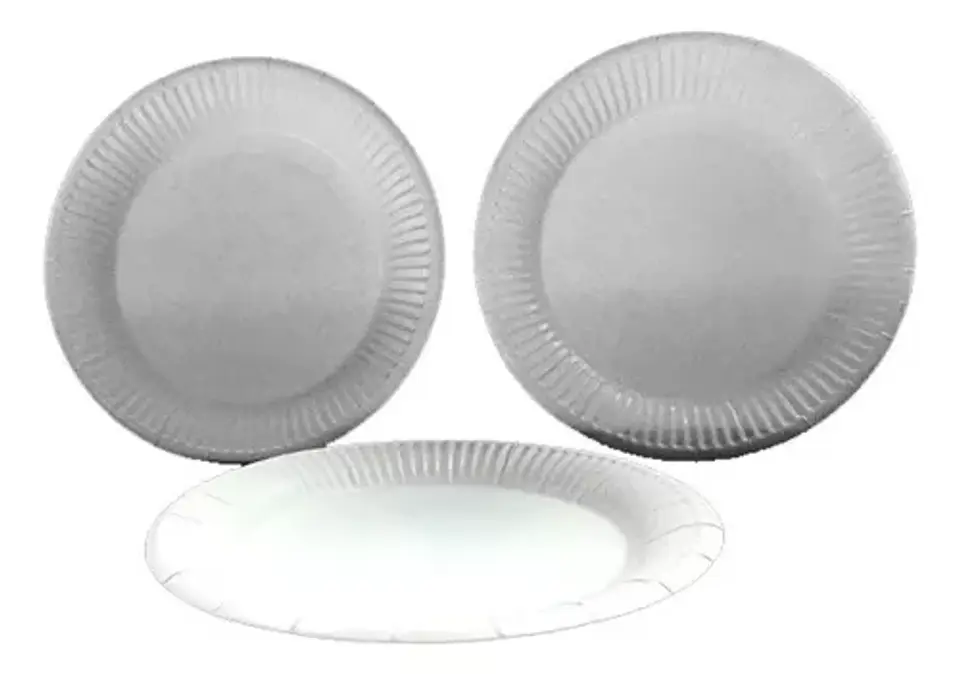 Pack 50 Platos De Carton Blanco Desechables Fiesta 1