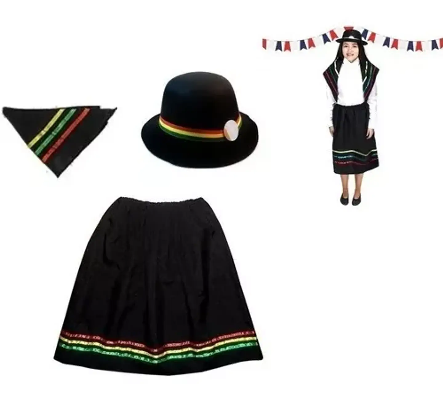 Traje Nortino Niña- Juvenil Baile / Fiestas Patrias Disfraz 3
