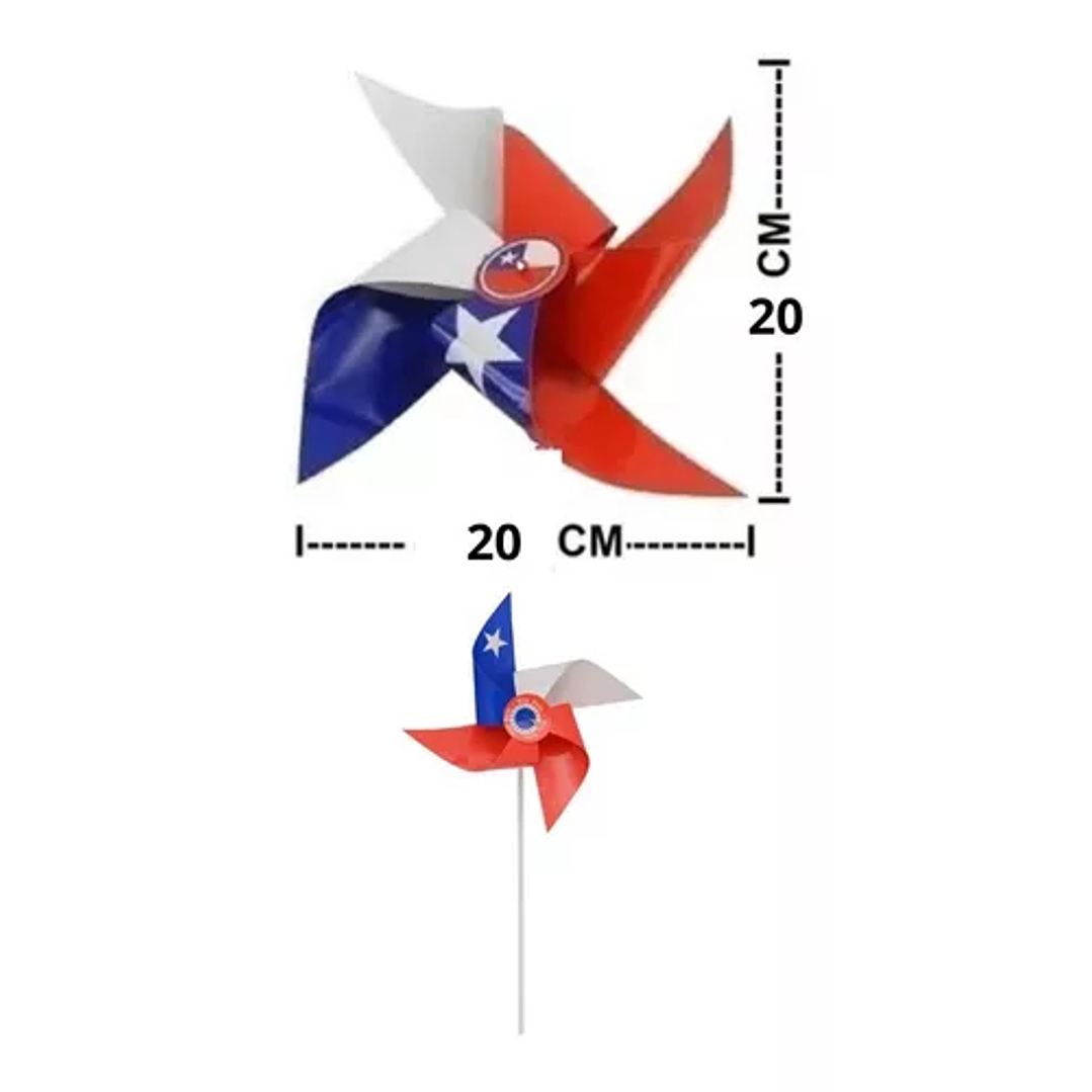 12x Remolino Bandera Chilena Fiestas Patrias 2