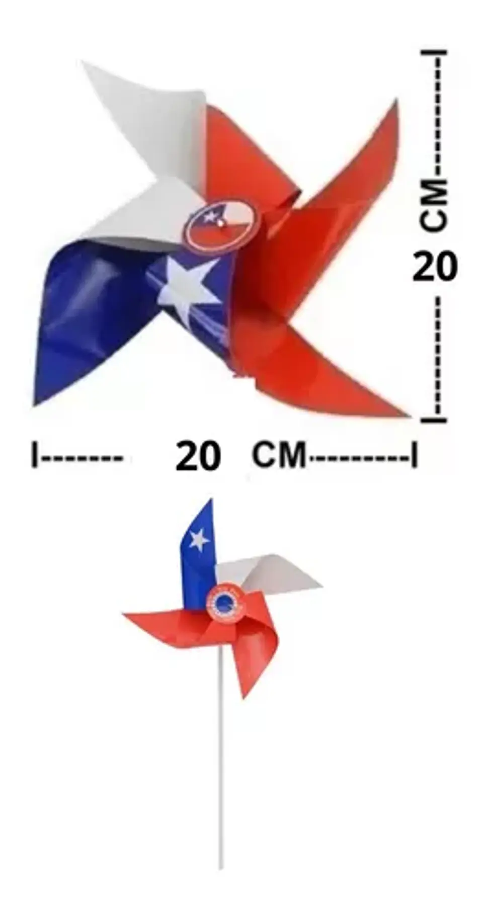 12x Remolino Bandera Chilena Fiestas Patrias 2