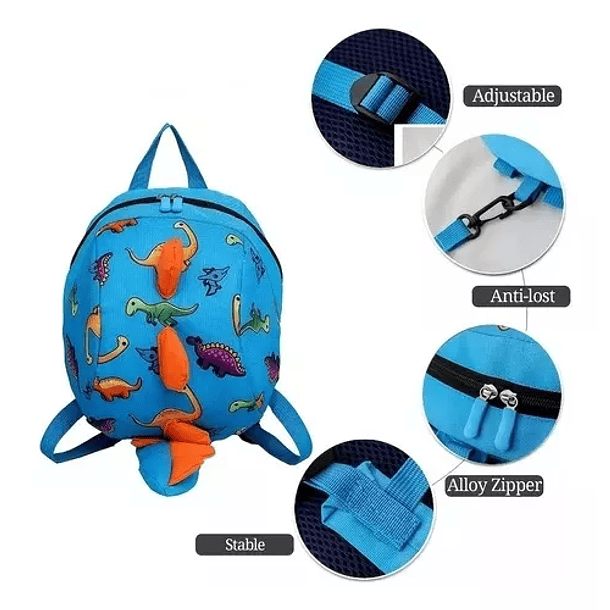 Mochila Infantil De Paseo Dinosaurio Cola Varios Colores 6