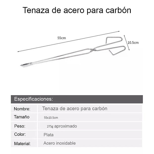 Pinza Tenaza Acero Inoxidable Pinzas Para Carbón 2