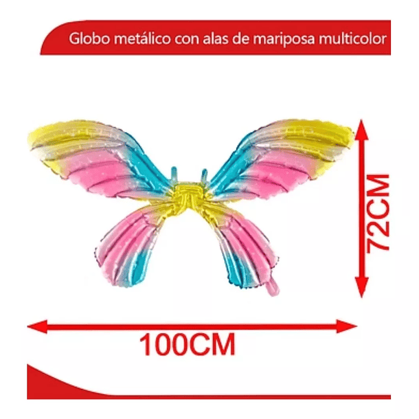 Alas Mariposa Globos Multicolor 72x100 Metalico Disfraz 2