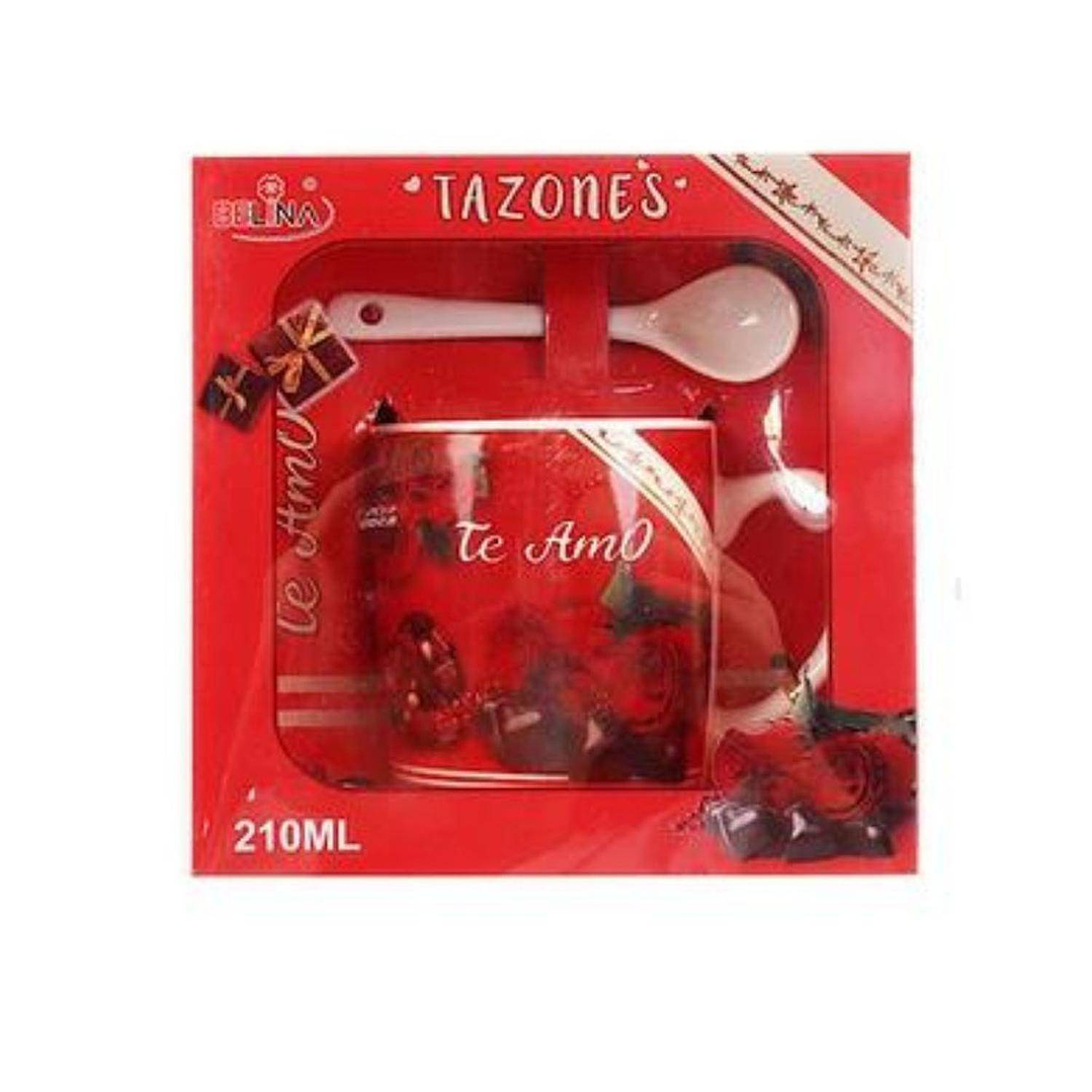 Set De Taza De Cerámica Te Amo 210ml, San Valentín 1