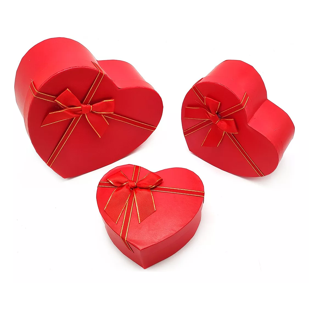 Cajas Corazón Para Regalo 3 Medidas San Valentin Triple 1