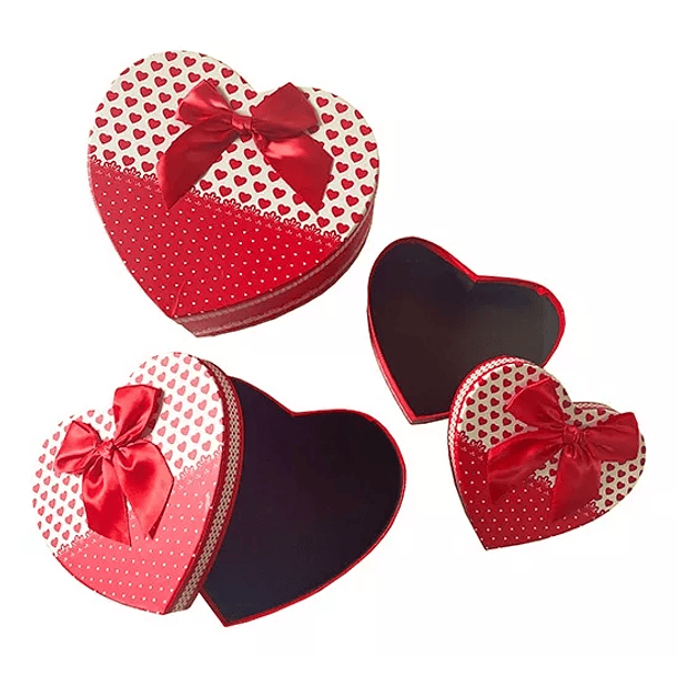 Cajas Corazón Para Regalo 3 Medidas San Valentin Triple 3