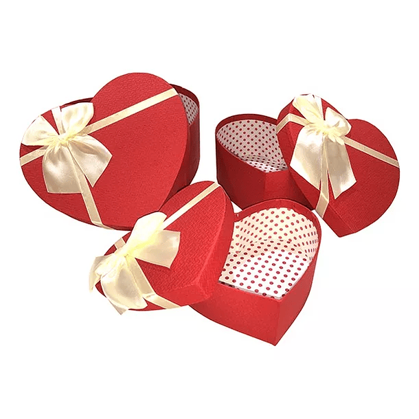 Cajas Corazón Para Regalo 3 Medidas San Valentin Triple 4