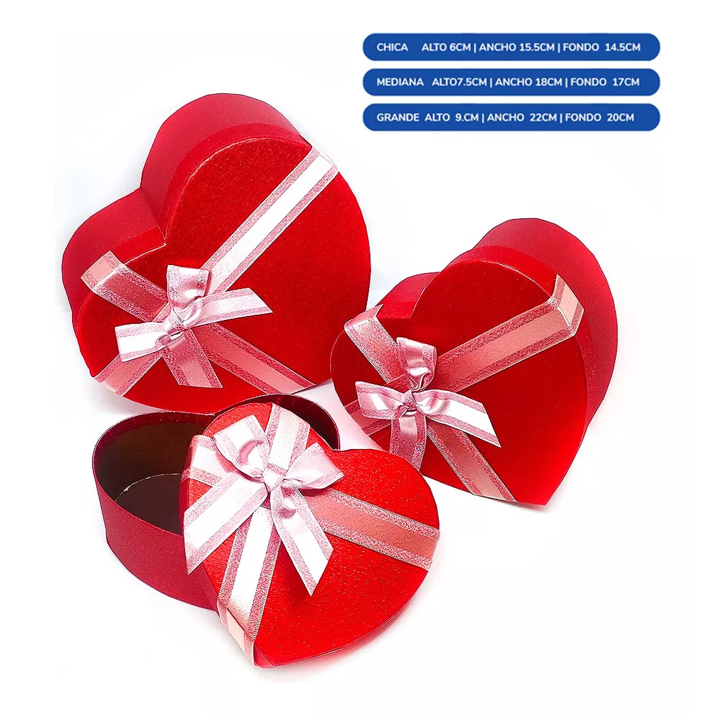 Cajas Corazón Para Regalo 3 Medidas San Valentin Triple 8