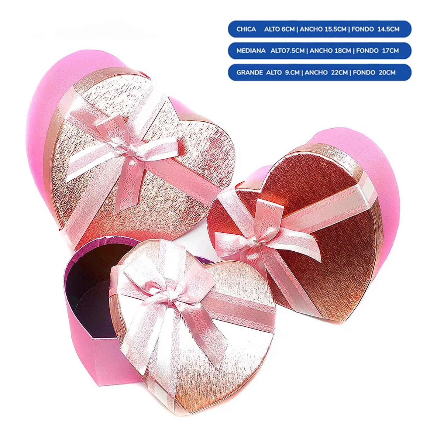 Cajas Corazón Para Regalo 3 Medidas San Valentin Triple 9