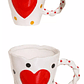 Taza Coquette Dibujada A Mano Con Forma De Corazón Ceramica. - Miniatura 2