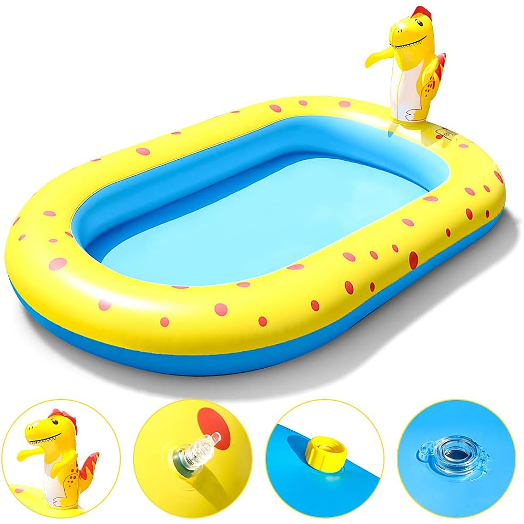 Piscina Inflable Y Chorros Dino 170 Cm Entretenidas Niños 2