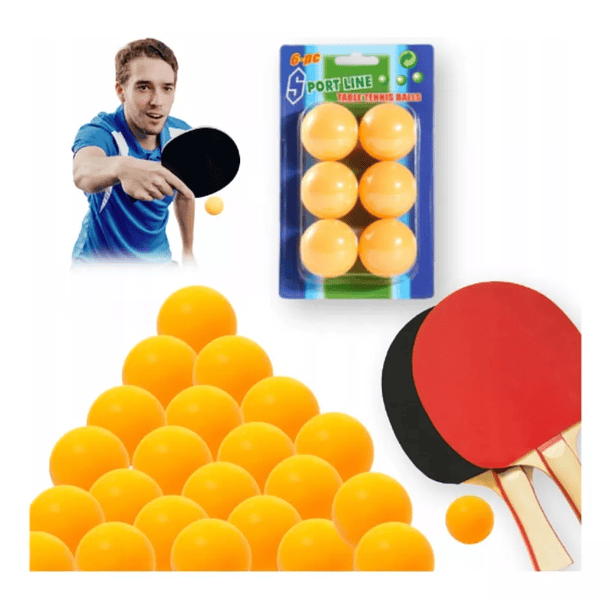 Set De 6 Pelotas De Ping Pong Pelota De Tenis De Mesa Naraja 2