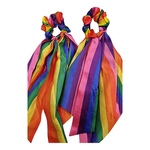 Set De 2 Colets Scrunhies Multicolores Arcoiris Coletas