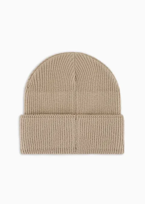 12 Pieza Gorro Beanie Tendencia Lana Adulto Con Doblez Beige