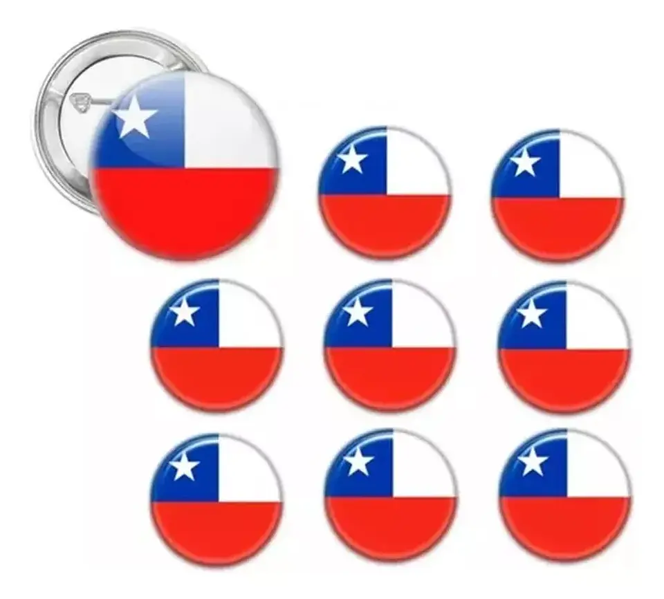Piocha Pin, Botón Chile 18 Septiembre Fiestas Patrias 12u 4