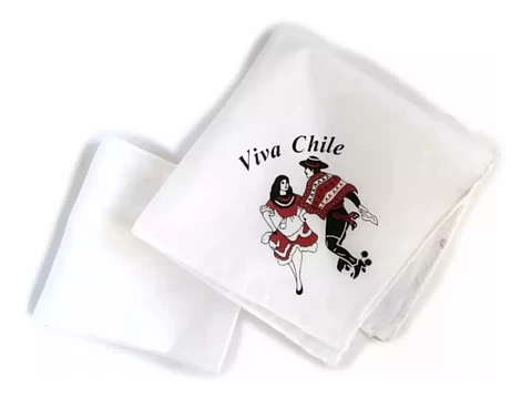 X1 Pañuelos Blancos Viva Chile Fiestas Patrias 1 Und Nuevo
