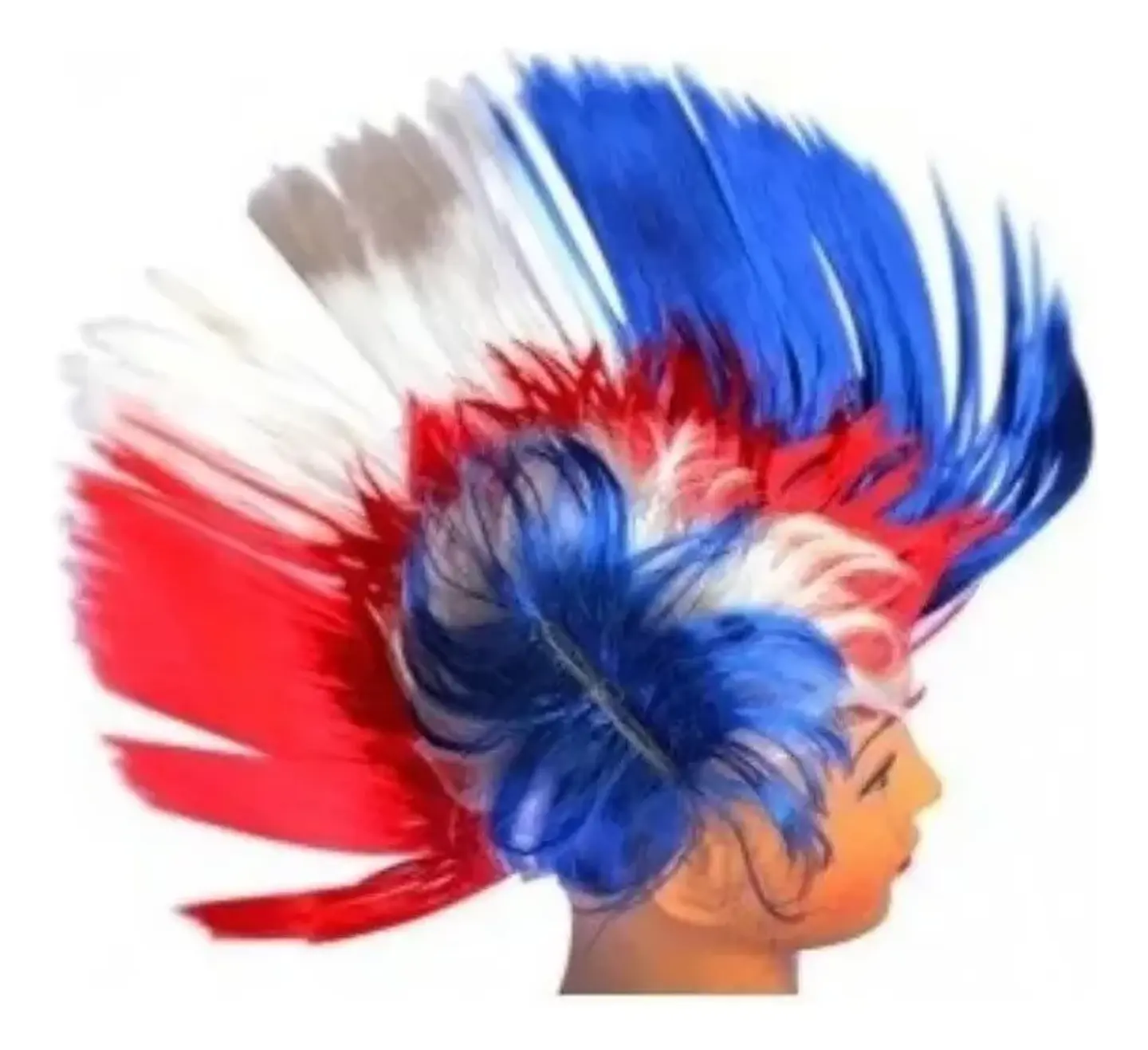 Peluca Punk Chile Cotillón Peluca Chile Punk Tricolor X1 Uni 1