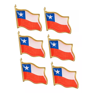 12 X Piochas, Broches, Botones Bandera Chile Fiestas Patrias