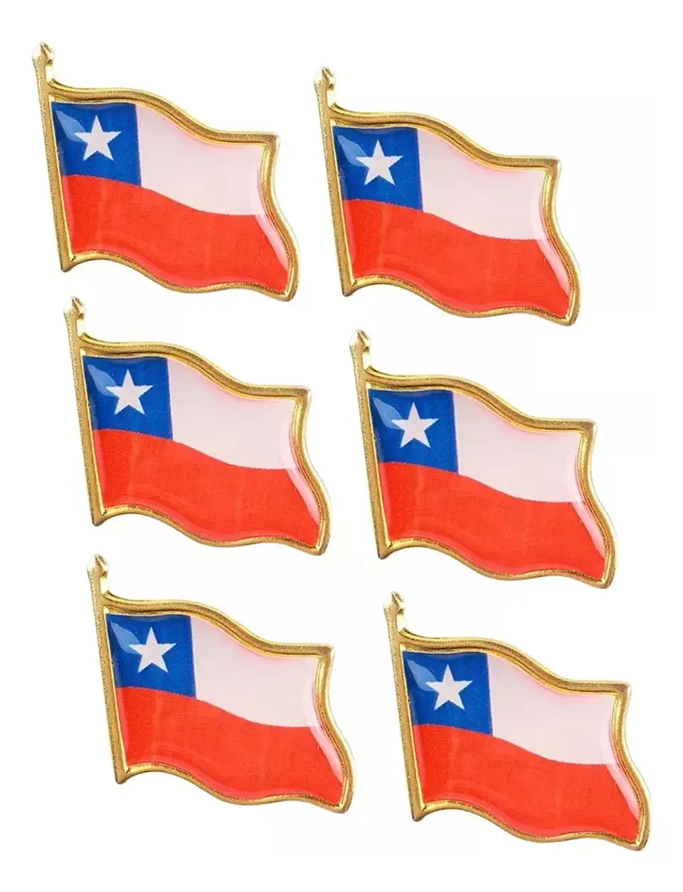 12 X Piochas, Broches, Botones Bandera Chile Fiestas Patrias 1