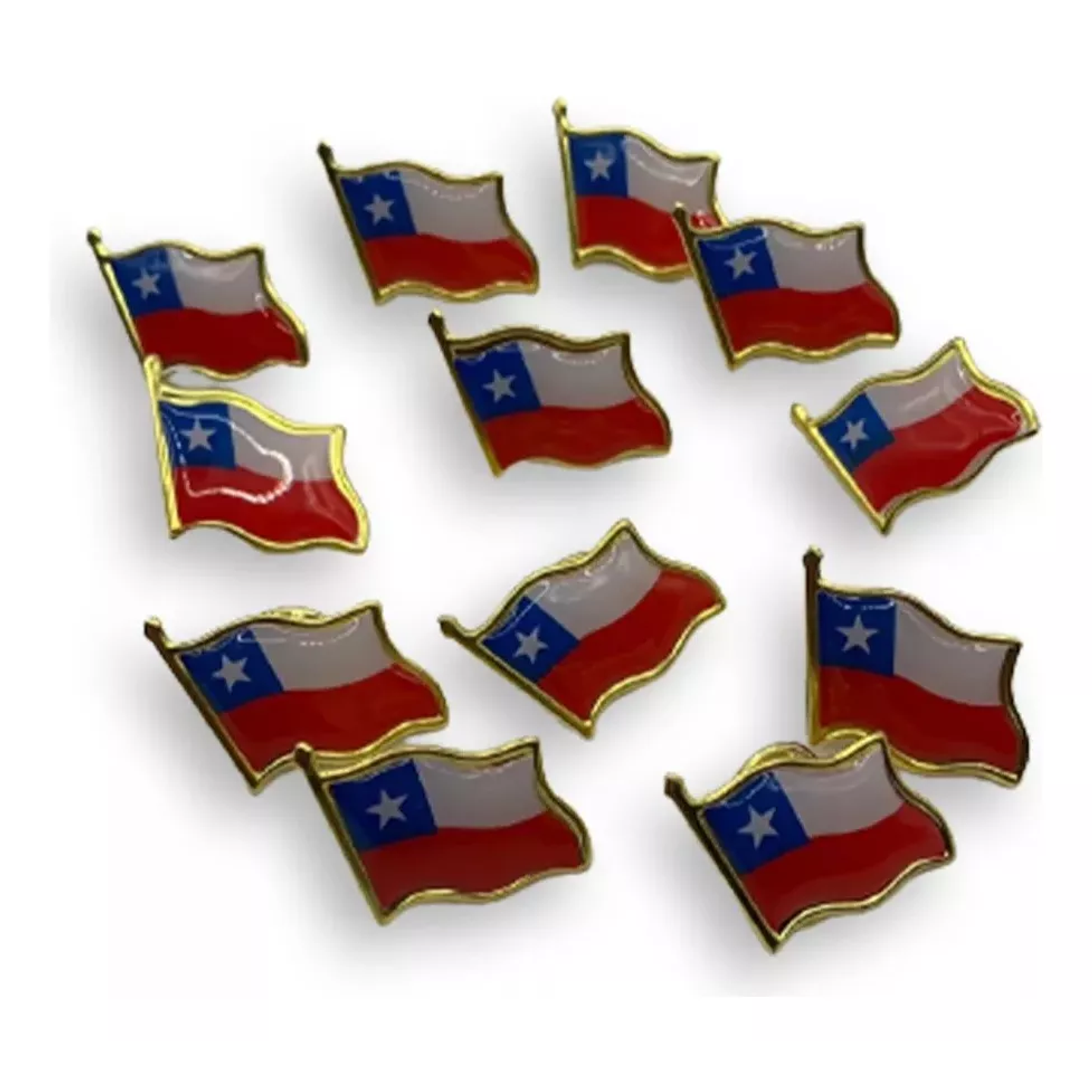 12 X Piochas, Broches, Botones Bandera Chile Fiestas Patrias 4