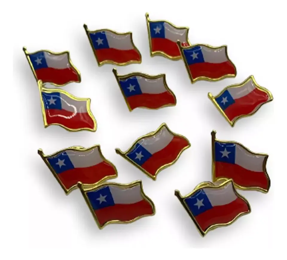 12 X Piochas, Broches, Botones Bandera Chile Fiestas Patrias 4