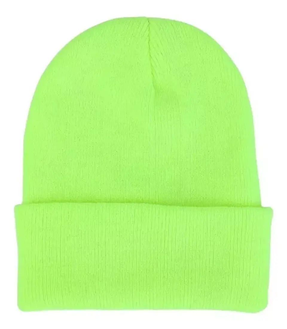 Gorro Beanie De Lana Adulto Con Doblez Forro Polar 9