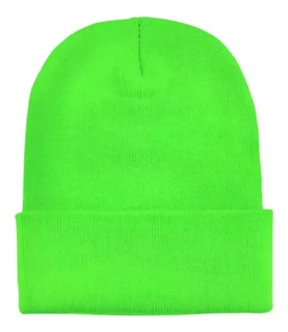 Gorro Beanie De Lana Adulto Con Doblez Forro Polar 10