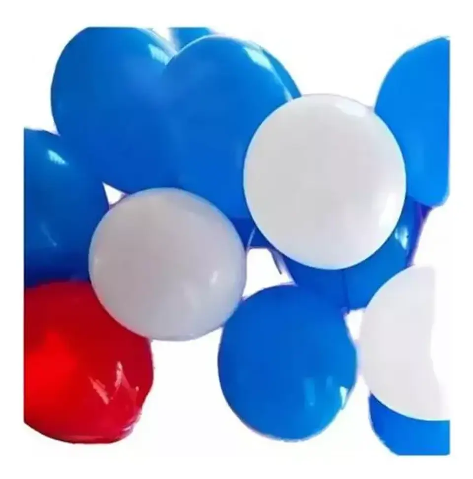 Globos Liso 10 Pulgadas Fiestas Patrias Tricolor X100und 2