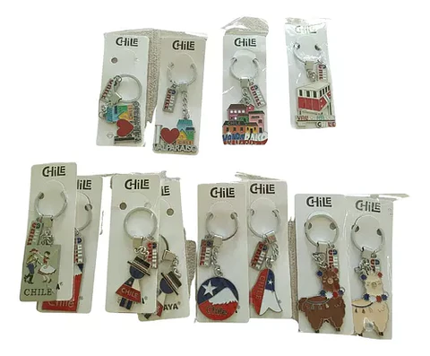 Pack De 12 Llaveros De Chile, Varios Modelos Mix