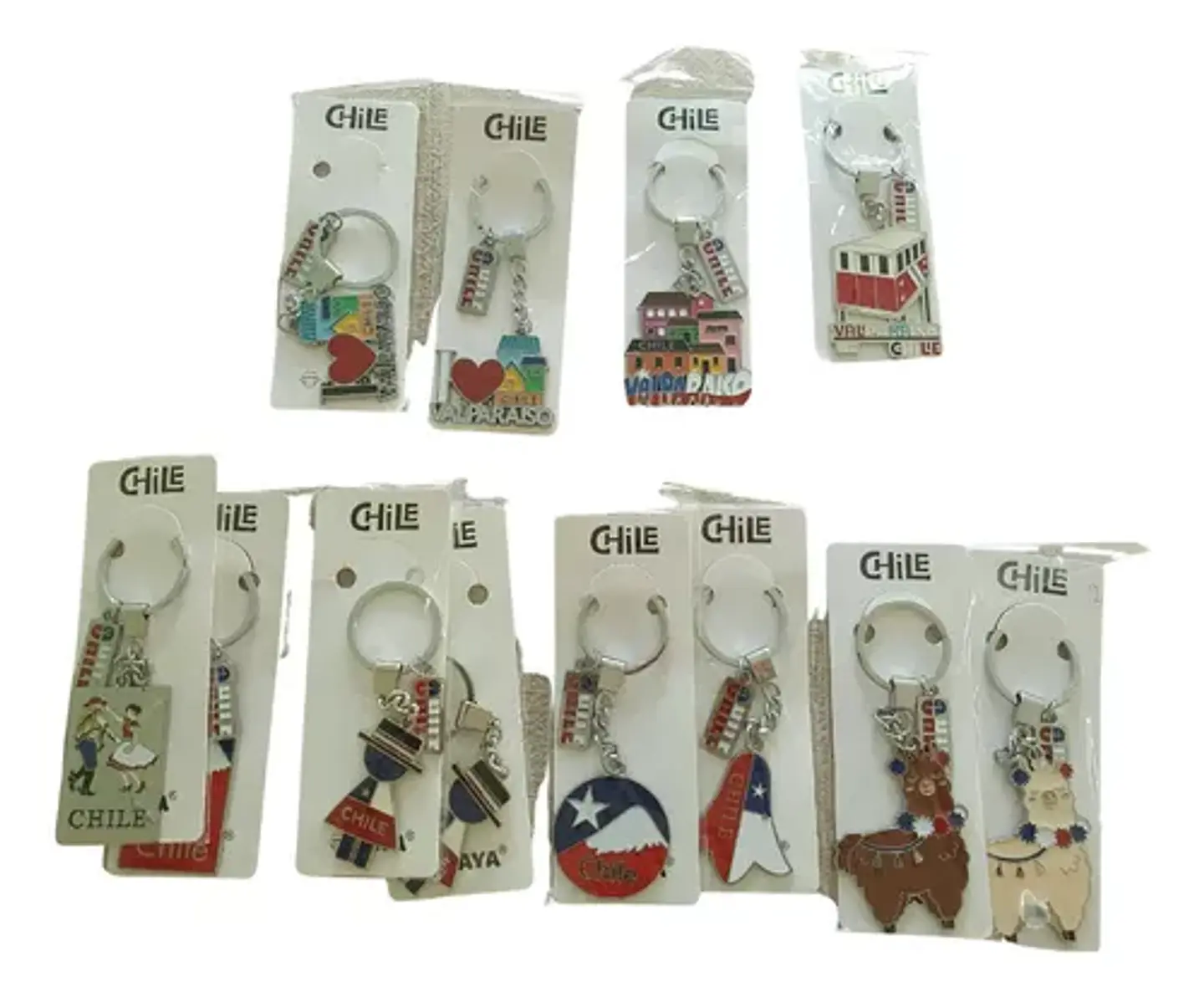 Pack De 12 Llaveros De Chile, Varios Modelos Mix 1