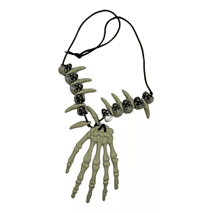 Collar De Halloween Mano Esqueleto De Miedo Calavera