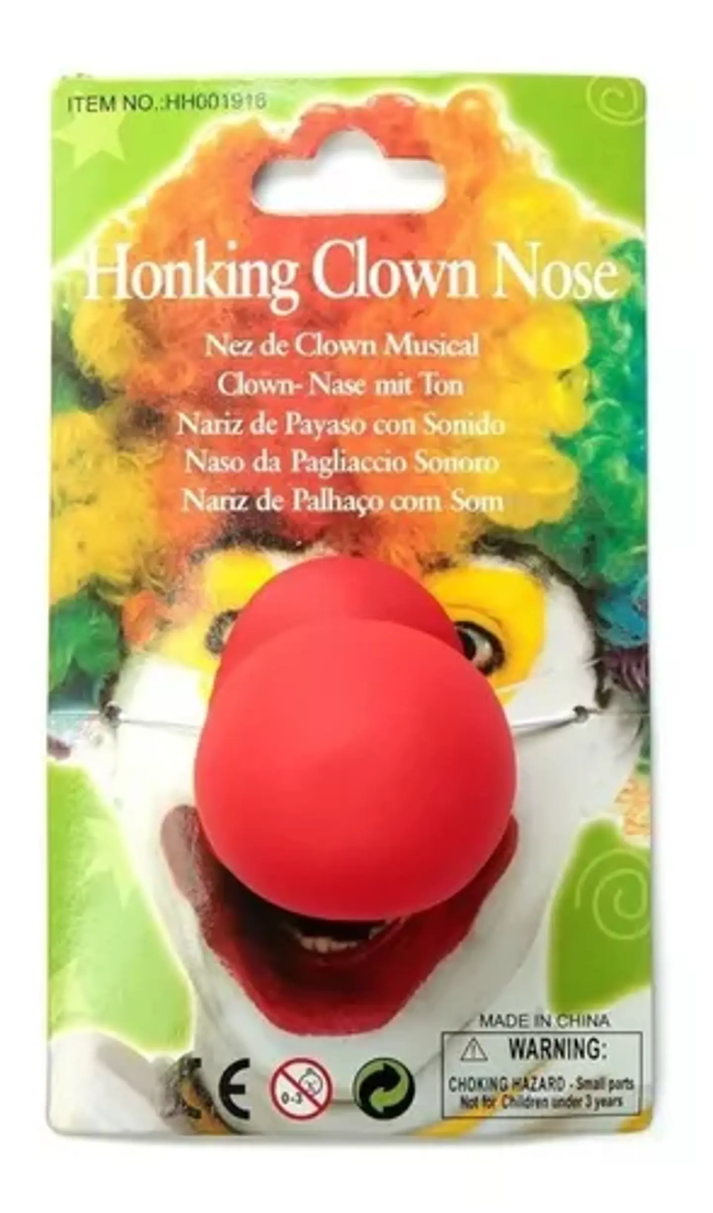 Nariz De Payaso Para Disfraz, De Goma Roja Blanda, Clown 1