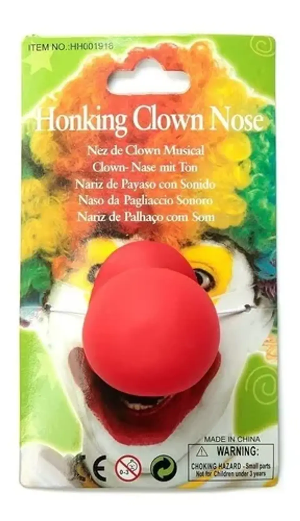 Nariz De Payaso Para Disfraz, De Goma Roja Blanda, Clown 2