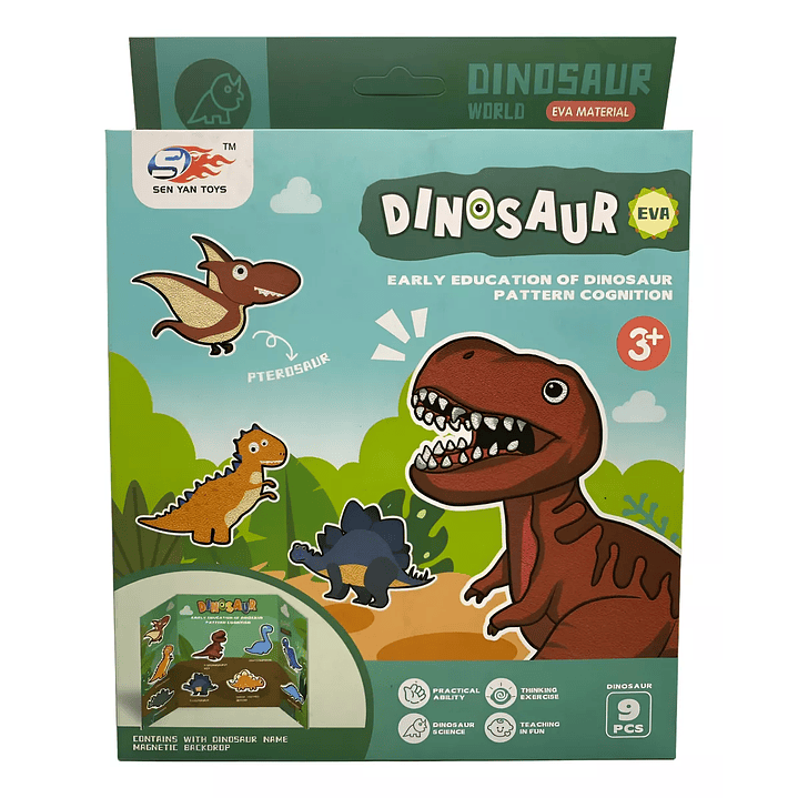 Rompecabeza Puzzles Dinosur Eva Juegos Para Niños 3+ 1