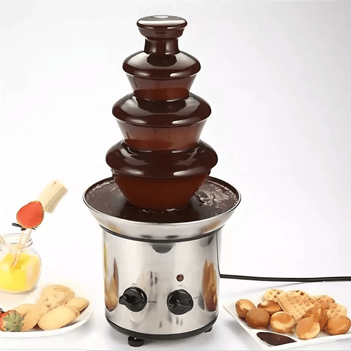 Cascada Fuente Chocolate Fondue 4 Niveles Acero Inoxidable C 2