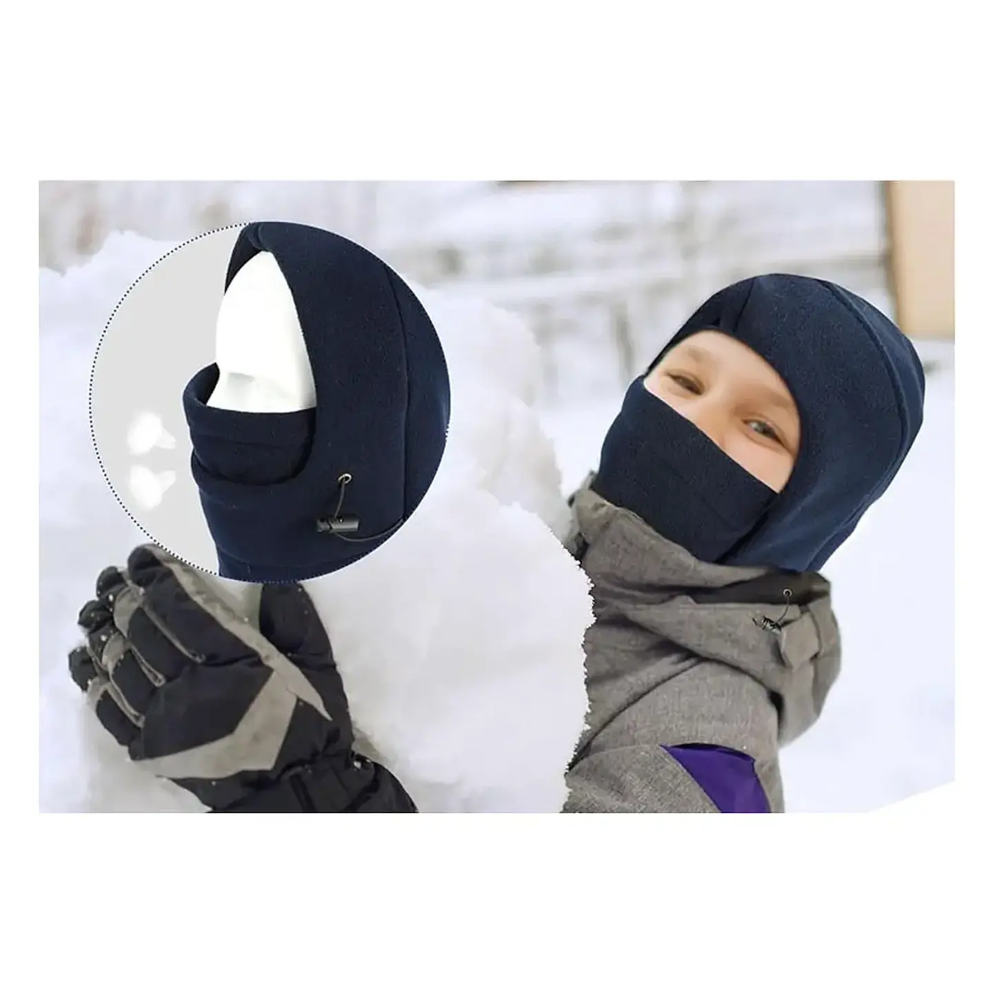 Gorro Pasamontañas De Polar Para Niños Abrigo Invierno Frio 11