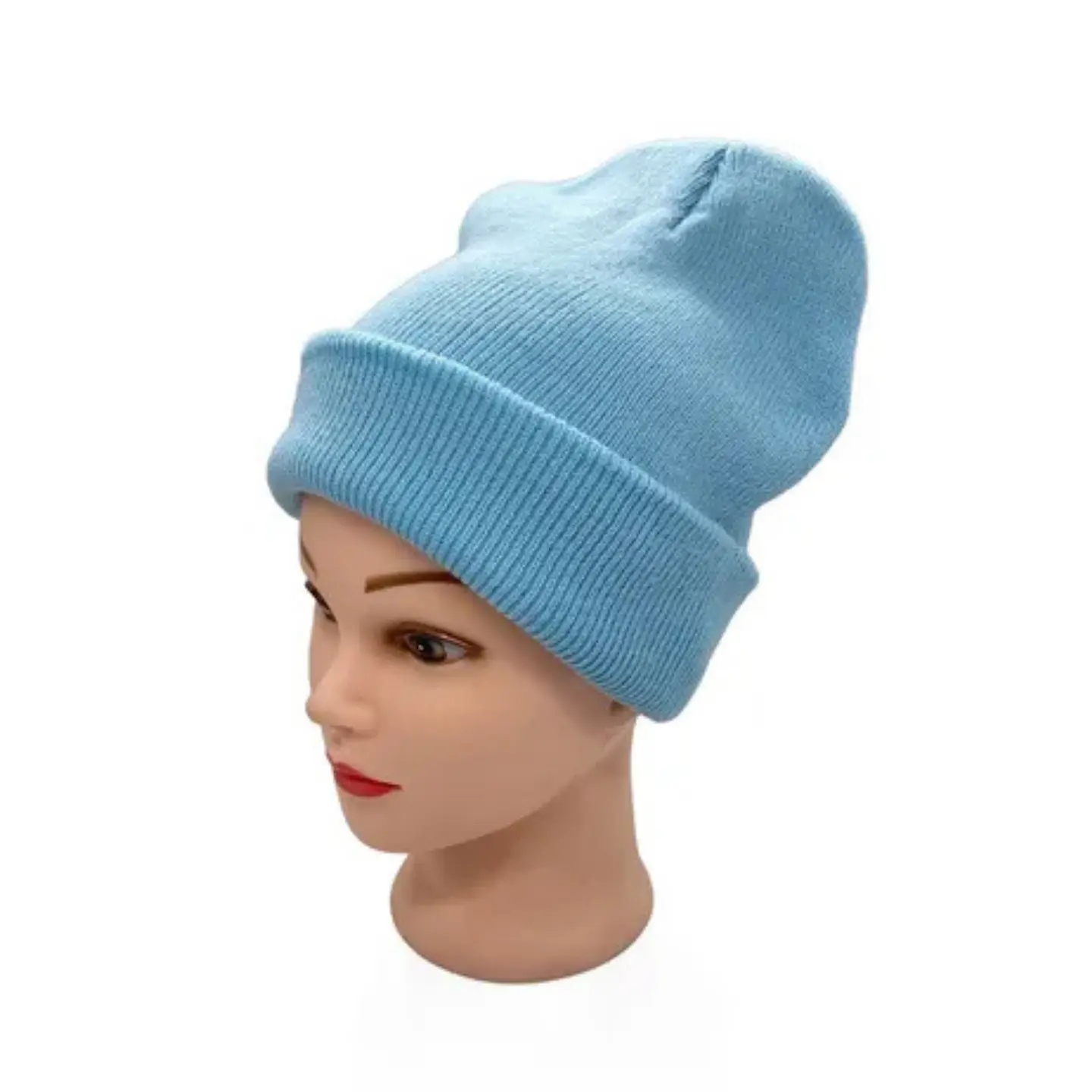Gorro Beanie De Lana Adulto Con Doblez Forro Polar 11