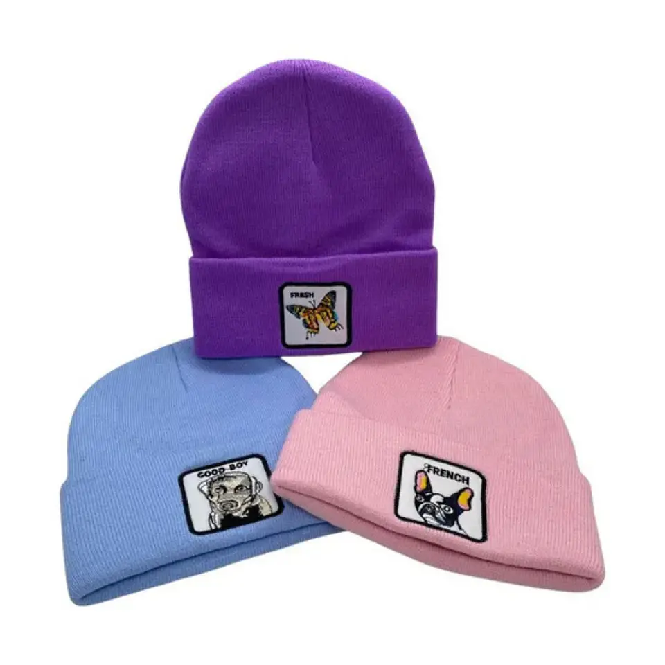 Pack 3 Gorros Beanies de Lana con Diseño de Animales  2