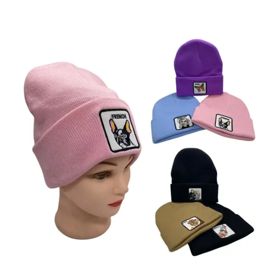 Pack 3 Gorros Beanies de Lana con Diseño de Animales  1