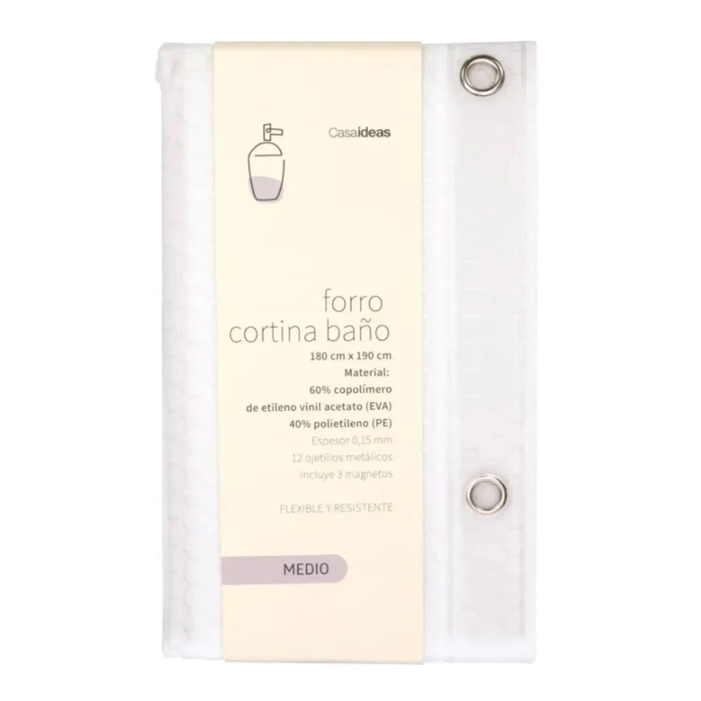 Forro Cortina De Baño Blanca 180x180cm 1