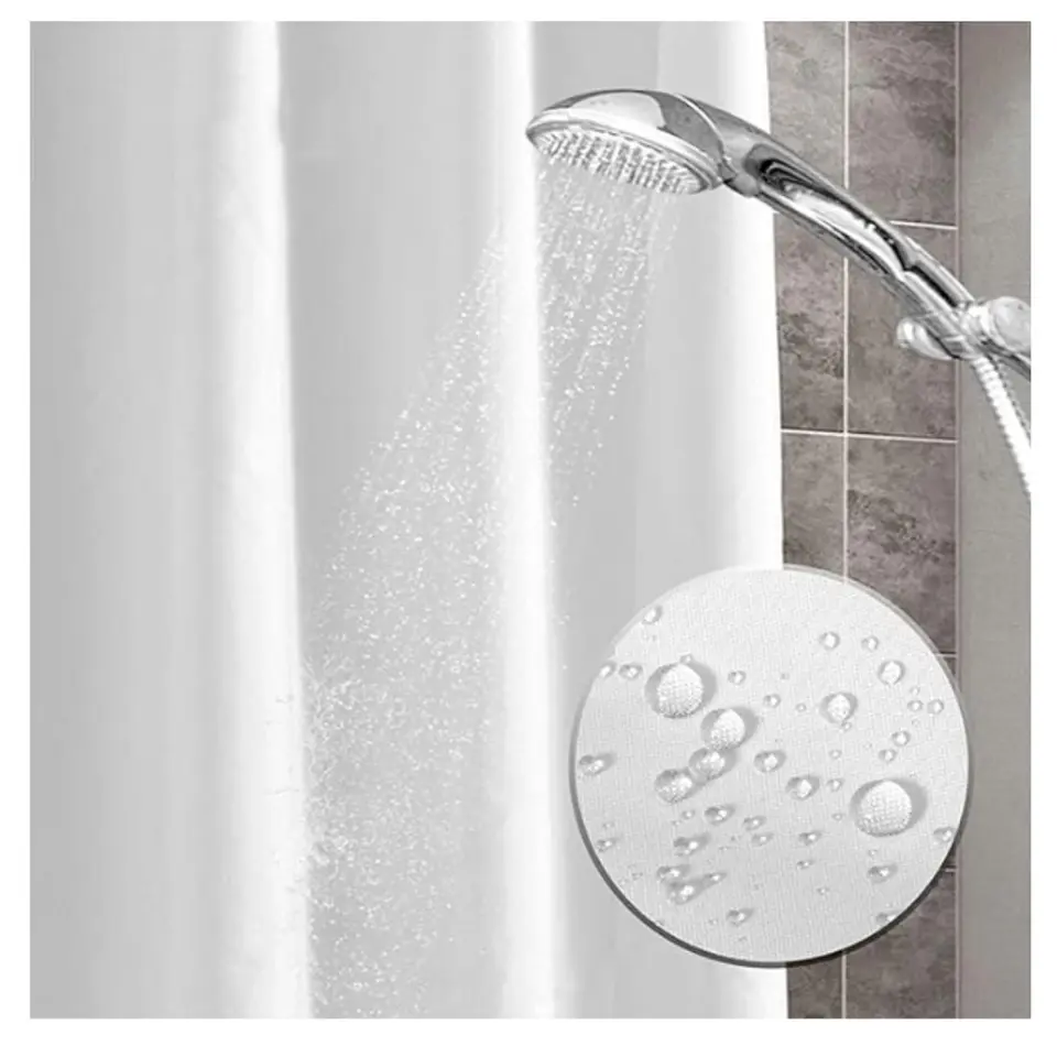 Forro Cortina De Baño Blanca 180x180cm 5
