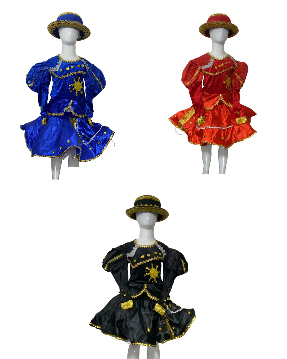 Traje Caporal Niña Con Falso Incluye Sombrero Fiestas Patria 1